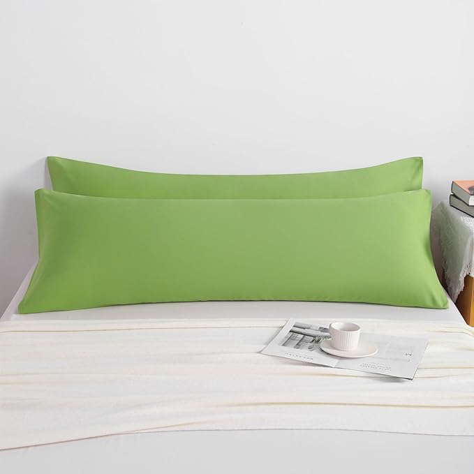 NTBAY Body Pillow Cases Set of 2, 2 Pack Brushed Microfiber 20x54 Pillow Cases, Soft, Wrinkle, Fade, Stain Resistant Sage Green Pillow Cases with Envelope Closure, 20x54 Inches, Sage Green