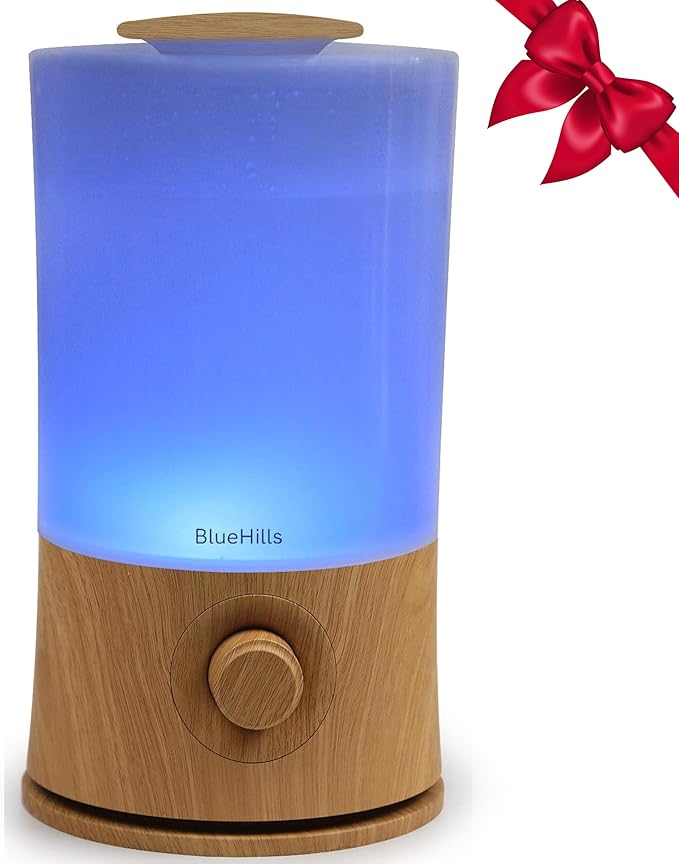 BlueHills Premium 2000 ML XL Large Essential Oil Diffuser Aromatherapy Humidifier for Large Room Home 40 Hour Run Huge Coverage Area 2 Liter Extra Large Capacity Huge Diffuser Wood Grain E005