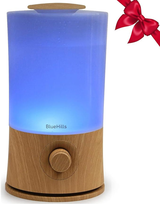 BlueHills Premium 2000 ML XL Large Essential Oil Diffuser Aromatherapy Humidifier for Large Room Home 40 Hour Run Huge Coverage Area 2 Liter Extra Large Capacity Huge Diffuser Wood Grain E005