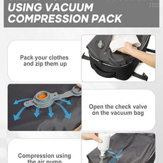 suwasp Vacuum Compression Backpack, 45L Expandable Travel Backpack with Electric Vacpack Pump, Travel Vacuum Bags with Shoe Compartment/17inch Laptop Compartment/Waterproof Pocket, Black