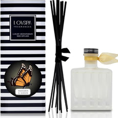 LOVSPA Reed Diffuser Set, Mandarin & Ginger Scented Oil Diffuser with Sticks, Home Fragrance Accessories for Bathroom Shelf Decor, Aroma Diffusers for Home or Office Desk, USA Made