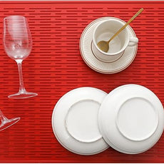 Silicone Dish Drying Mat for Multiple Usage,Easy clean,Eco-friendly,Heat-resistant Silicone Mat for Kitchen Counter or Sink,Refrigerator or Drawer Liner Red 3XL 28 inches x 18 inches