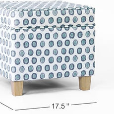 Homepop Home Decor | K7342-A876 | Classic Square Storage Ottoman with Lift Off Lid | Ottoman with Storage for Living Room & Bedroom, Small Multi Green Medallion Ikat Print