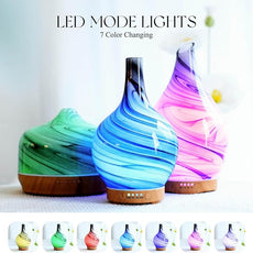 Porseme 150ml Essential Oil Diffuser Glass Color Changing Aroma Air Diffusers Aromatherapy Ultrasonic Cool Mist Humidifier 6 Running Hours Waterless Auto-Off for Sleeping, Yoga, Office, Spa (Ink)