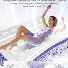 Dual Layer 4 Inch Memory Foam Mattress Topper Queen - 2 Inch Gel Memory Foam and 2 Inch Pillow Top Mattress Pad, 7-Zone Egg Crate Mattress Topper