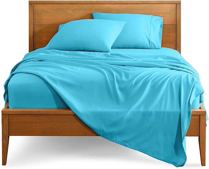 Bare Home Twin XL Sheet Set - College Dorm Size - Luxury 1800 Ultra-Soft Microfiber Twin Extra Long Bed Sheets - Deep Pockets - Easy Fit - Extra Soft - 3 Piece Set - Bed Sheets (Twin XL, Aqua) BareHome