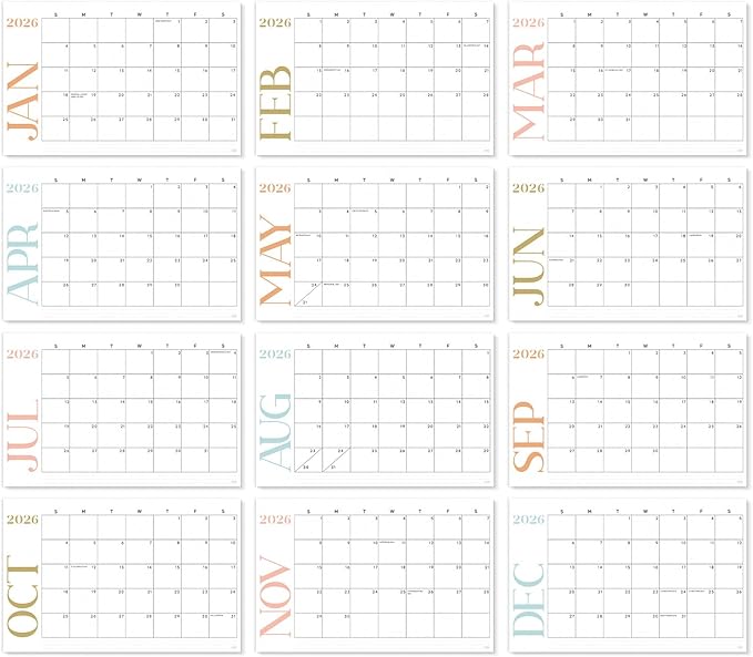 S&O Modern Large Desk Calendar from January 2026-June 2027 - Tear-Away Table Calendar 2026-2027 - Desktop Blotter - Academic Desk Planner - Desk Pad Large - 11x17in
