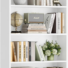 FOTOSOK 6-Tier Open Bookcase and Bookshelf, Freestanding Display Storage Shelves Tall Bookcase for Bedroom, Living Room and Office, White