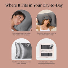 Kitsch Satin Pillowcase with Zipper for Hair & Skin, Softer Than Silk Pillow Cases Queen Size Set of 2, Wrinkle-Free, Smooth and Cooling Satin Pillow Covers, Standard Size 19