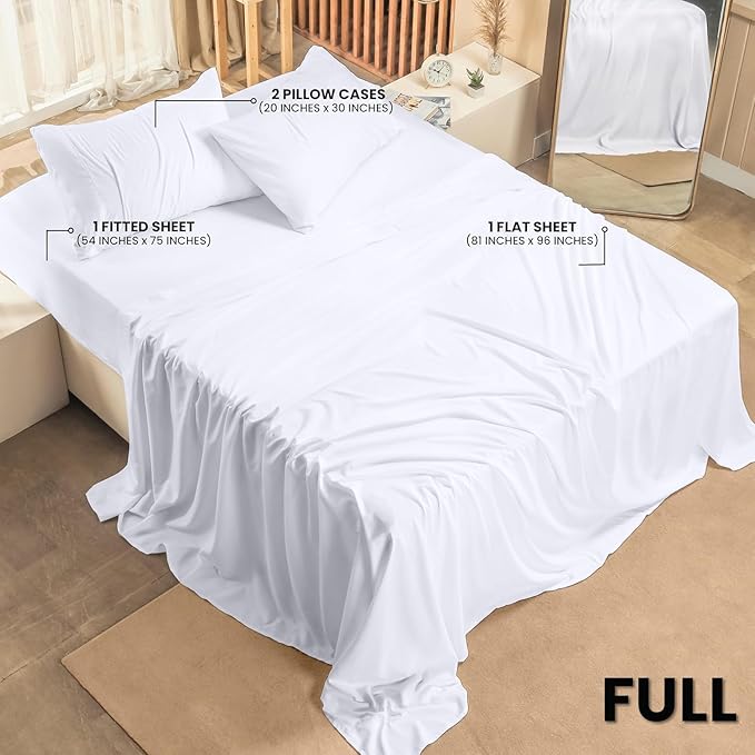Utopia Bedding Full Bed Sheets Set - Pack of 2 Sheet Sets - Perfect for Spa, Hotel, & Guest Bedroom - Brushed Microfiber - Shrinkage and Fade Resistant - Easy Care (White)