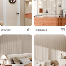 Bumusty Large Cork Board Alternative-47 x35 Felt Bulletin Board Tiles, with 30 Pushpins, 70 Adhesive Tabs, 12-Pack Slat Wall Paneling, Cork Boards for Office Push Pin Board Felt Board-Oatmeal