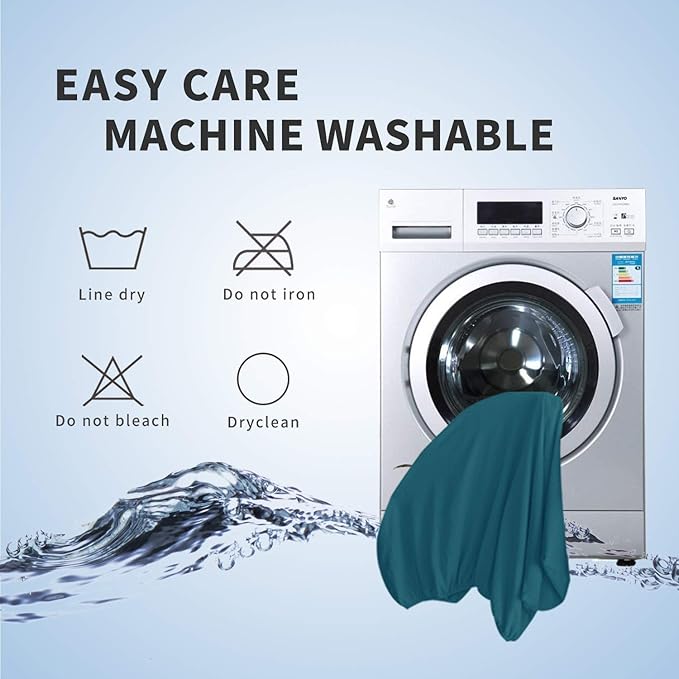 Easy-Going Stretch Bed Headboard Cover,Small Square Jacquard Headboard Slipcover, Dustproof Bed Head Cover for Bedroom (Full,Peacock Blue)