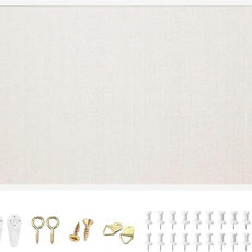 OWLKELA 24'' x 36'' Linen Bulletin Board, White Framed Corkboard, White Oak Frame Linen Cork Board, Vision Board and Decorative Hanging Pin Board