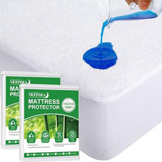 Twin XL Mattress Protector Cover Cooling,Extra Long Twin Waterproof Viscose Terry Mattress Protector for College Dorm Room Essentials,Soft and Noiseless,Deep Pocket Fits Up to 14 Inch,2 Pack