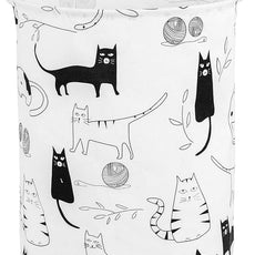 Foldable Baby Laundry Basket Hamper for Nursery Girl Boy kids Clothes laundry hamper basket Portable Tall Collapsible Cute Laundry Basket Organizer, Nursery Storage Basket with Handles (Animal Cats)