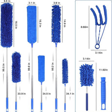 10 PCS Microfiber Cobweb Duster with Extension Pole (100 Inch Telescoping), Washable Dusters for Cleaning, Multifunctional Bendable Feather Duster for Ceiling Fan, Blind, High Ceiling