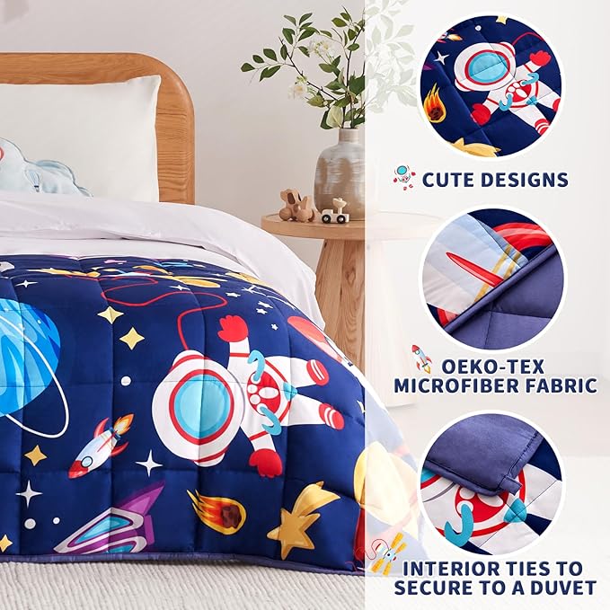 anfie Weighted Blanket Kids(36"x48" 3lbs) Weighted Blanket Cooling Blanket for Sleeping,Throw Size Breathable Blanket with Premium Glass Bead(Blue Aerospace)