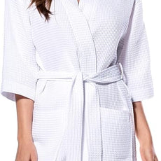 Turquaz Lightweight Short Robes For Women Waffle Kimono Bathrobe - Soft, Fast-Drying, Long-Lasting Cotton Blend