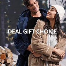 DAVID ARCHY Men's Hooded Robe Soft Coral Fleece Microfiber Bathrobe