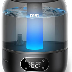 Dreo Humidifiers for Bedroom, 3L Top Fill 30H & 26dB Quiet Runtime for Large Room, Cool Mist Ultrasonic Humidifier with Humidity Sensor, Night Light for Home, Baby, Nursery, Plants, 360° Nozzle, Black