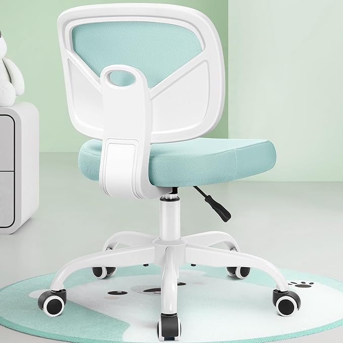 Primy Kids Desk Chair, Pink Study Chair for Boys Girls with Height Adjustable, Swivel Mesh Task Student Chairs for 4-12, Growing Teen Office Chair for Home/School/Office (Light Teal)