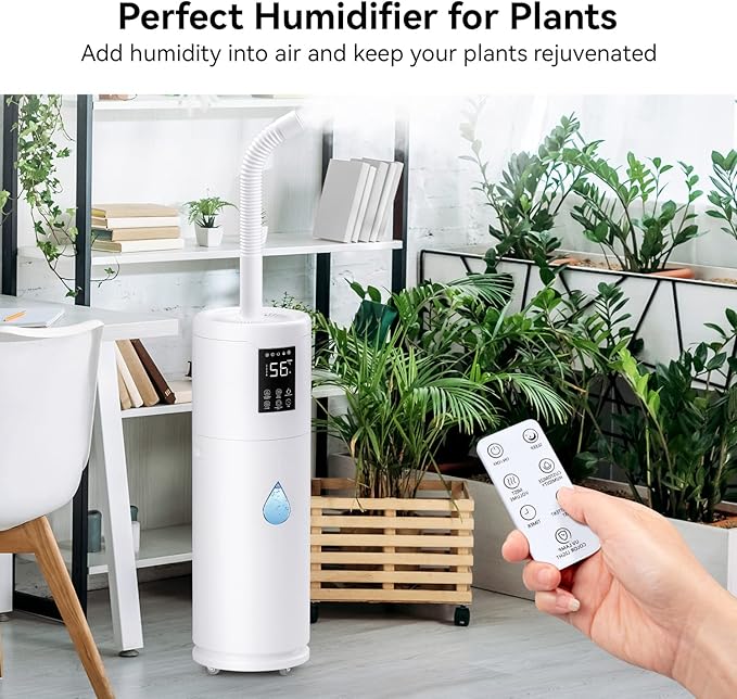 Humidifiers for Large Room Home Bedroom 2000 sq.ft. 17L/4.5Gal Large Humidifier with Extension Tube & 4 Speed Mist,Top Fill Wholehouse Humidifier with 360°Nozzle for Plant Office Commercial Greenhouse