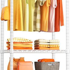 Ulif H4 Mini Portable Closet, 4 Tiers Freestanding Clothing Garment Rack for Small Space, Metal Clothes Wardrobe System for Bedroom, 23.6