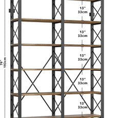 IRONCK Bookshelves Double Wide 6-Tier 76