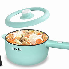 Dezin Electric Cooker, 2L Non-Stick Sauté Pan, Rapid Noodles Mini Pot for Steak, Egg, Fried Rice, Ramen, Oatmeal, Soup with Power Adjustment, College Dorm Room Essential
