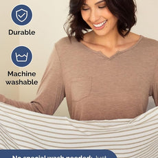 Extra Deep Pocket Queen Sheet Set - 4 Piece Breathable & Cooling Bed Sheets - Hotel Luxury Sheet Set - Soft, Wrinkle Free and Comfy - Fits Extra Deep Mattresses - Deep Pocket Beige Stripes 2 Sheets