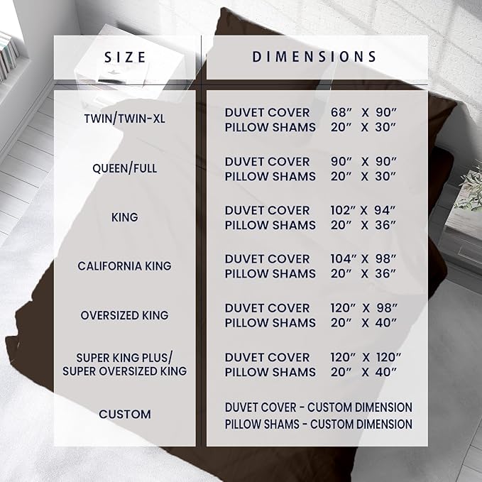 Kotton Culture 3 Pc 120"x120" Duvet Cover Set Super King Plus/Super Oversize King 100% Egyptian Cotton - 600 TC Comforter Cover, Zipper Closure & Corner Ties - Fits Only Extra Large Inserts -Chocolate