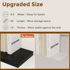 Fun Memories 55 Inch Floating Shelves for Wall, 55x9.3 Large Floating Shelf for Bedroom, Kitchen, Bathroom, Wall Mounted Rustic Wood Shelves with Invisible Bracket for Books, Decor, Black