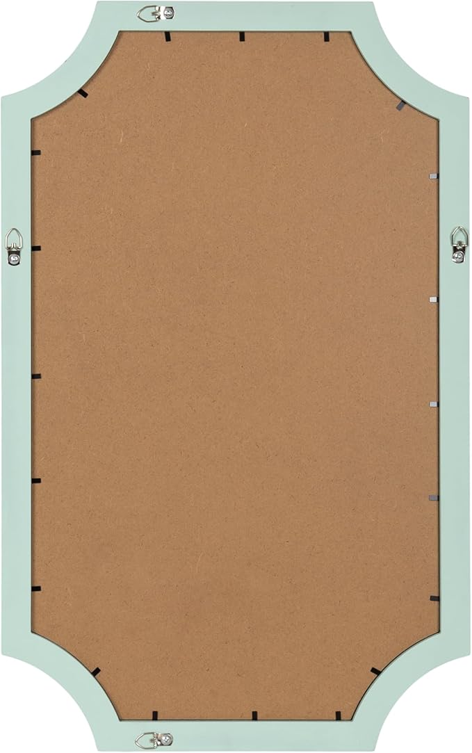 Kate and Laurel Holbrook Modern Framed Scallop Fabric Pinboard, 15 x 24, Green, Transitional Scalloped Bulletin Board for Use as Vision Board or Wall Organization