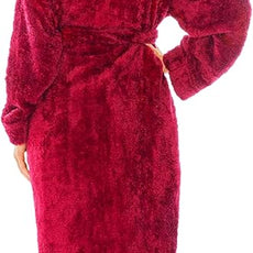 PAVILIA Women Hooded Plush Soft Robe | Fluffy Warm Fleece Sherpa Shaggy Bathrobe