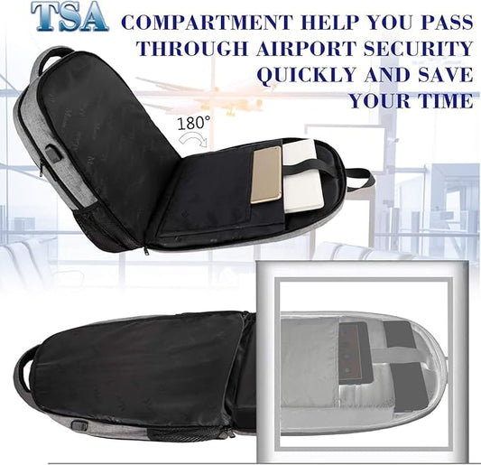 MATEIN Extra Large 18.4 Inch Laptop Backpack, Travel Computer Backpack with USB Charging Port TSA Friendly, Anti Theft College Backpack Flight Approved Business Work Big Bag for Women Men, Grey