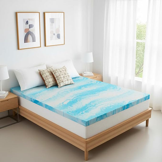 Memory Foam Mattress Topper Twin XL - 3 Inch Gel Infused Bed Toppers, Pressure Relief Mattress Pad for Dorm Room, CertiPUR-US Certified