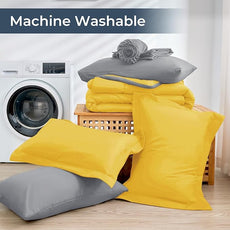 HEVUMYI Full Comforter Set - 7-Piece All Season Bed in a Bag Full, Ultra Soft Bedding Set with Comforter, Flat Sheet, Fitted Sheet, Pillowcases, Pillow Shams, Yellow & Light Grey