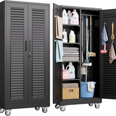 SUXXAN Broom Closet with Wheels 71