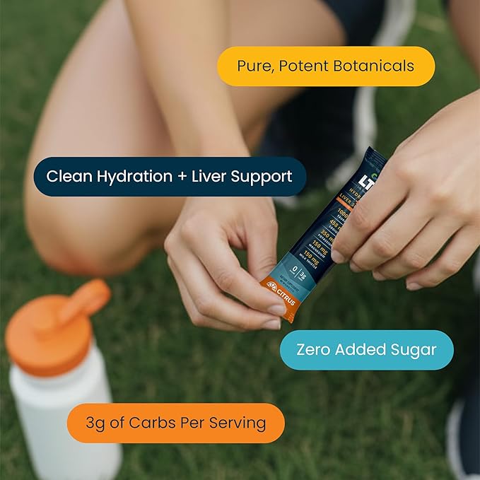 UpWellness LTV Liver Hydration Packets - Electrolytes Powder Packets for Instant Hydration - Physician-Formulated for Whole-Body Wellness - Zero Added Sugar - 30 Packets - Delicious Citrus Flavor