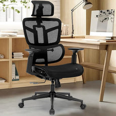 Ergonomic Office Chair, Desk Chair with Adjustable Height, Lumbar Support, High Back Mesh Computer Chairs with Flip up Armrests, Task Chairs for Home, Bedroom, Study, Dorm, Student, Adults Men Women