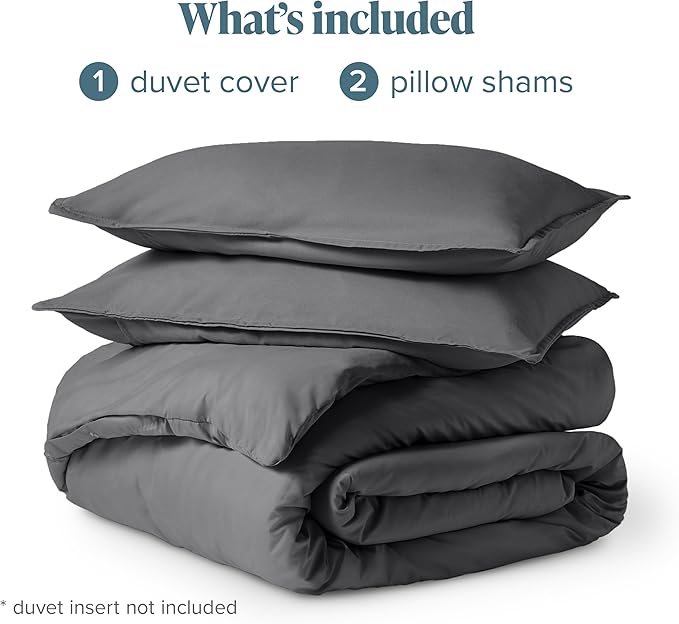 Bare Home Bedding Duvet Cover King Size - Premium 1800 Super Soft Collection - Lightweight, Cooling - Soft Breathable Bedding Duvet Cover (King, Grey)