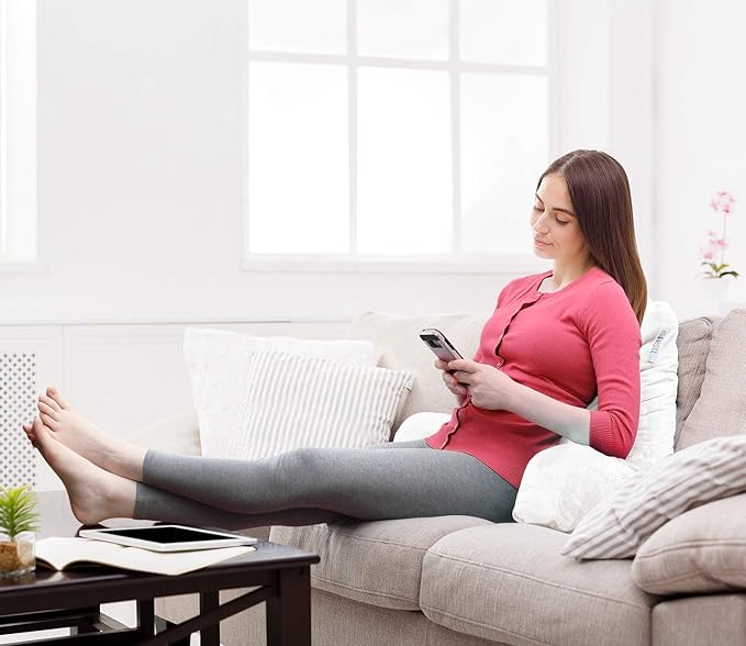 Nestl Reading Pillow with Shredded Memory Foam, Designed for Sitting Up in Bed and Couch, Back and Arms Adjustable Support for Adult & Teens Backrest Pillows for Reading, with Washable Cover White