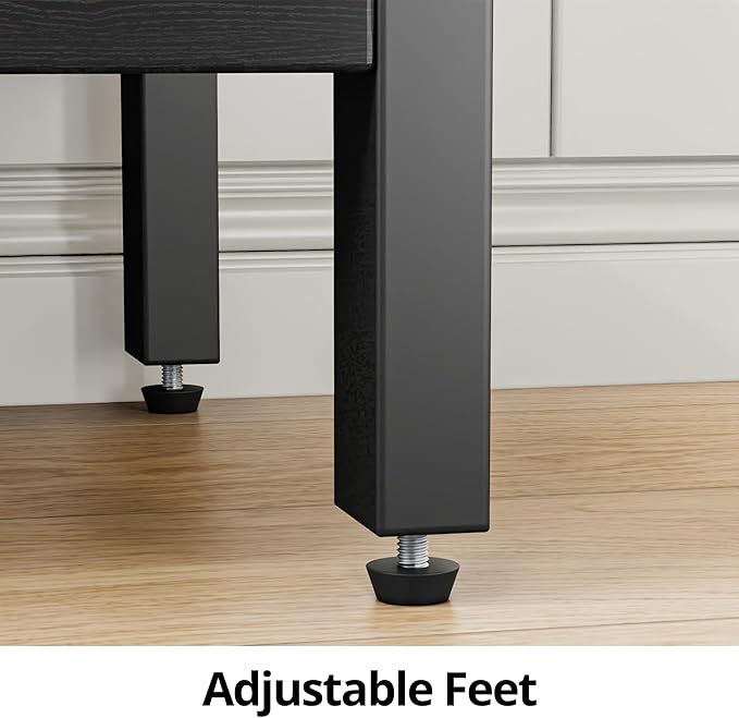 IRONCK Over The Toilet Storage with 8-Titer Shelf, Mass-Storage Side Storage Open Rack, Freestanding Bathroom Organizer Space Saver, for Bathroom, Restroom, Laundry, Black