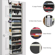 2 Pack Over The Door Hanging Organizer - 6 Shelves & 12 Side Pockets, Over The Door Storage for Baby Accessories & Children's Toys (13