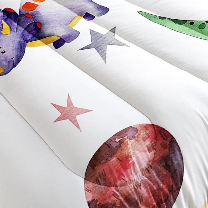 CVHOUSE Dinosaur Comforter Set - Twin Microfiber Quilt Set with 1 Comforter and 2 Pillow Cases - 3 Piece