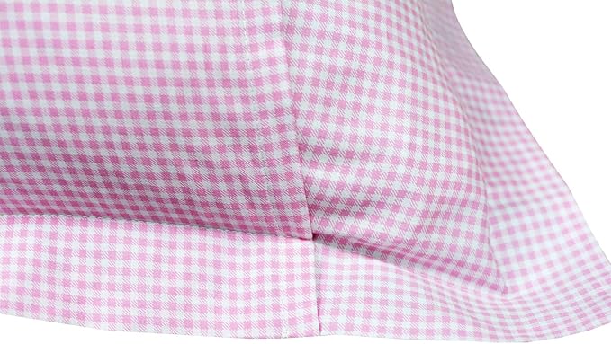 FADFAY Shabby Floral Duvet Cover Set Pink Grid Cotton Farmhouse Bedding with Hidden Zipper Closure 3 Pieces, 1duvet Cover & 2pillowcases,King/California King Size