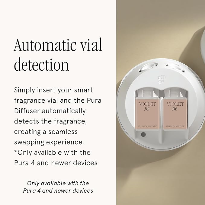 Pura x Studio McGee Home Scent Refill - Smart Air Diffuser - Up to 120-Hours of Luxury Fragrance per Refill - Home Essential - Clean & Safe Diffuser Fragrance - 2 Pack, Violet Fig