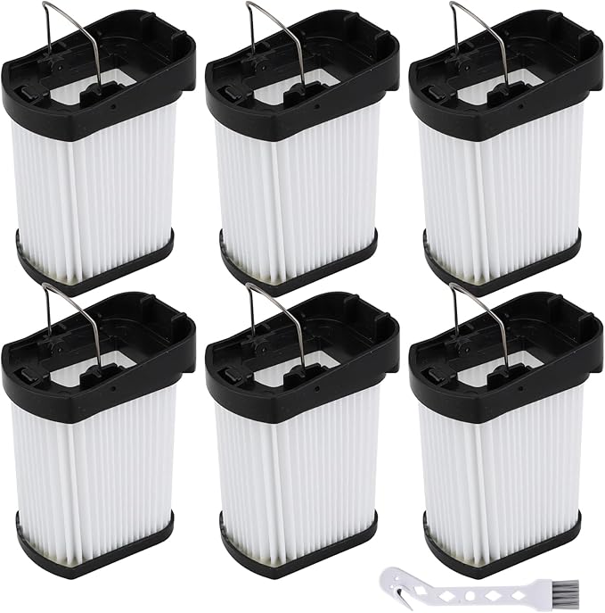 WV401 Fabric Filter Compatible with Shark Wandvac Cordless Handheld Vacuum WV400 WV401BL WV401PK WV410BL WV410PR WV410TL QV410QBL Replacement Filters, Compare to Part # XFFWV400, 6 Pack