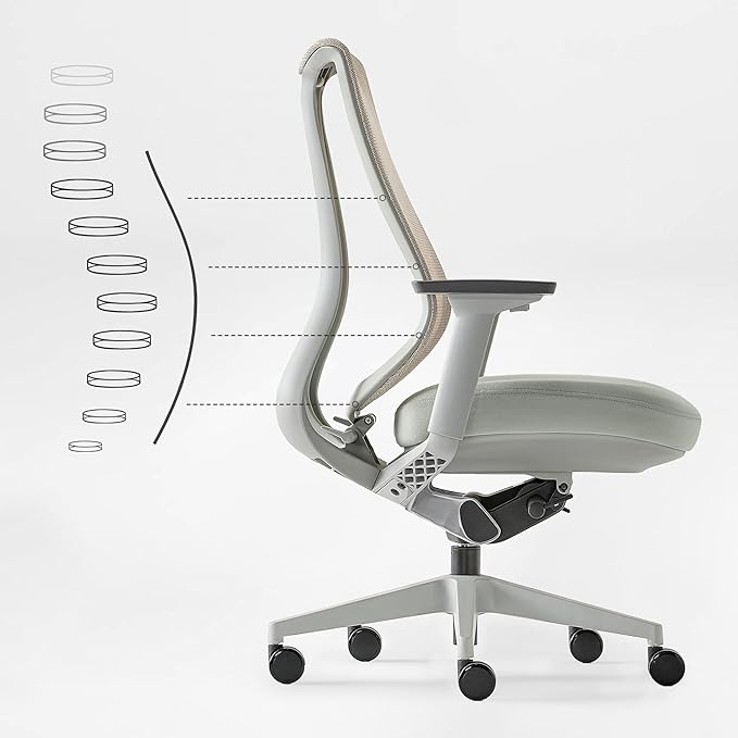 EUREKA ERGONOMIC Lira Office Chair, Ergonomic Desk Chair with 3D Armrests, Adjustable Seat Depth, Breathable Mesh Computer Chair with Lumbar Support for Home Office(Grey)