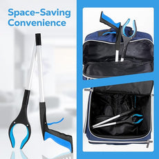 Grabber Reacher Tool - 32” Extra Long Foldable Gripper and Reaching Tool - Heavy Duty Pick Up Stick Grabbers for Seniors, Trash, Surgery Recovery Must Haves Gifts (Blue+Orange 2P)